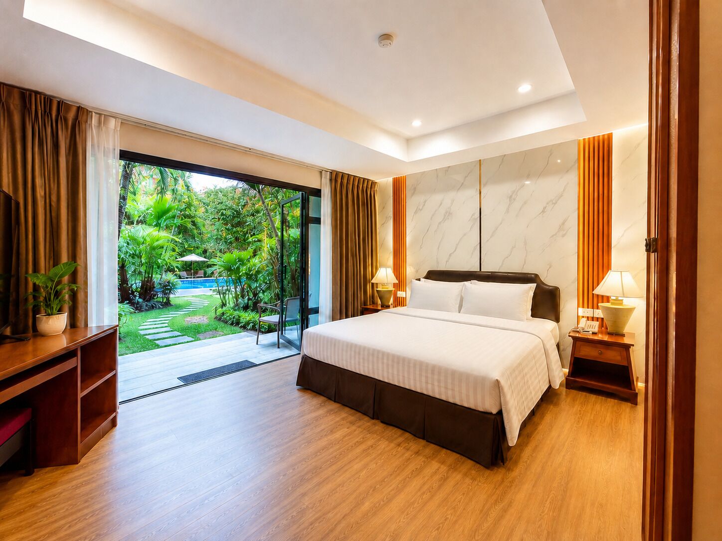 One Bedroom Terrace Suite | In-room safe, desk, blackout drapes, free WiFi