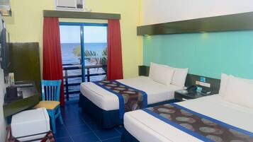 Premium Room, 2 Queen Beds, Non Smoking, Beach View | Desk, free cots/infant beds, free WiFi, bed sheets