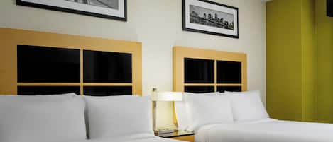 Standard Room, 2 Double Beds | Hypo-allergenic bedding available, down comforters, in-room safe, desk