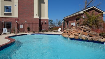 Outdoor pool, pool umbrellas