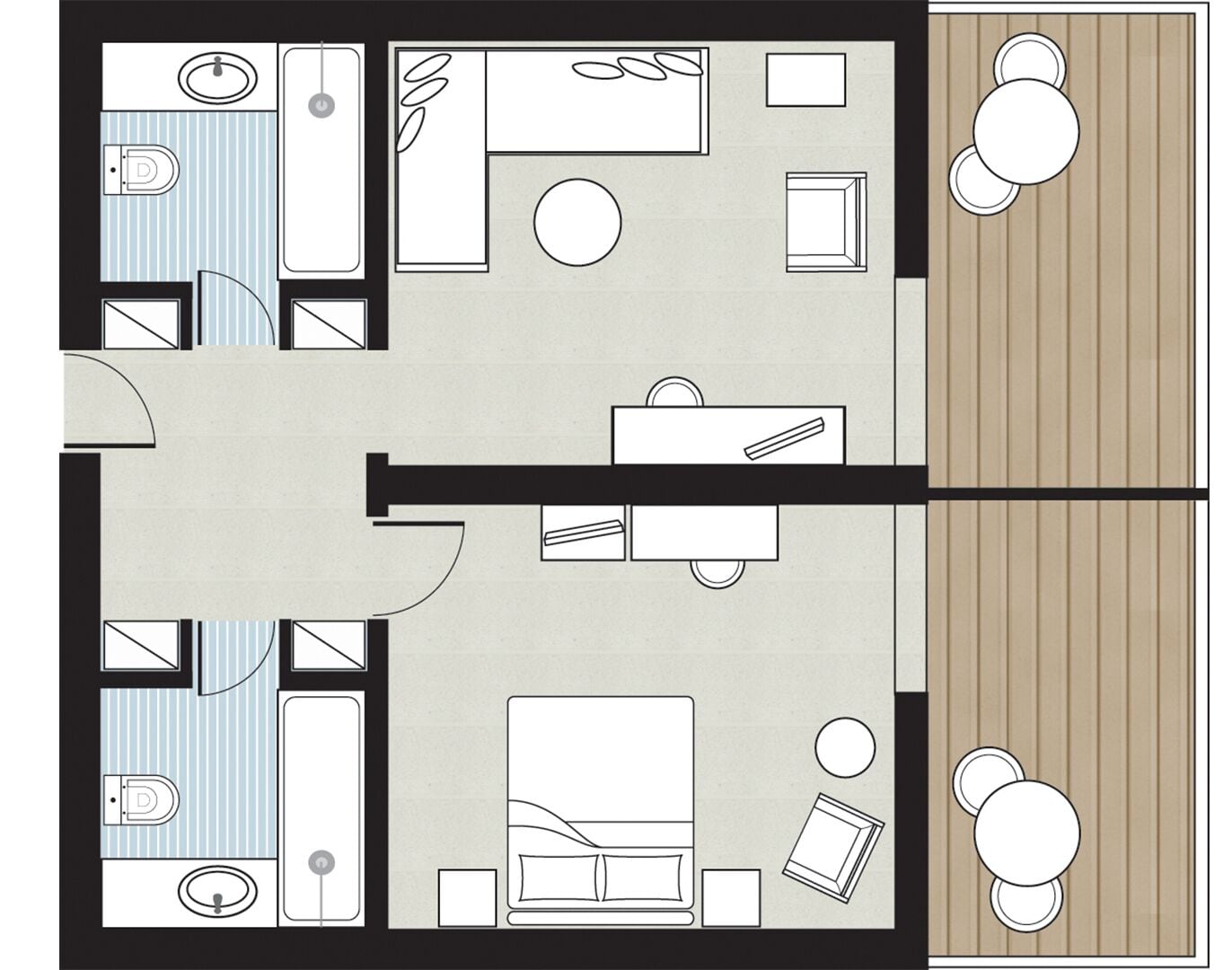 家庭公寓, 花园景观 | 楼层平面图