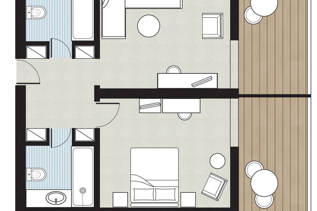 Family Apartment, Garden View | Pelan lantai