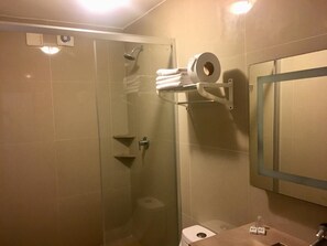 Shower, towels, soap