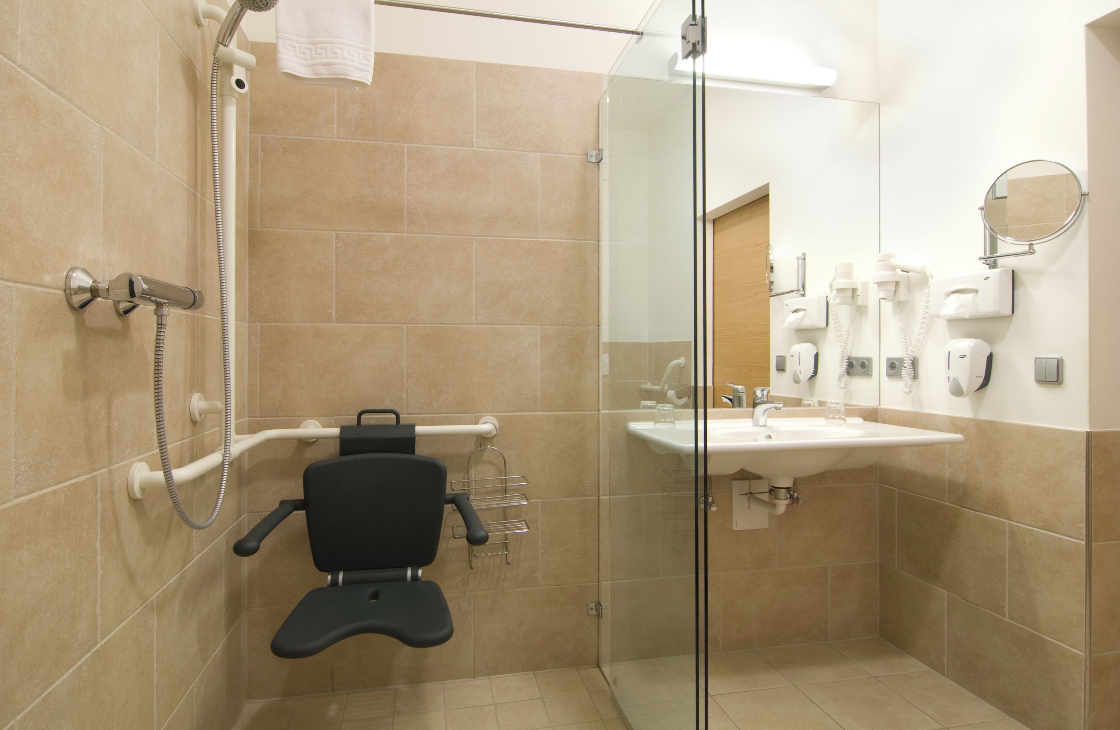 Free toiletries, hair dryer, bathrobes, towels