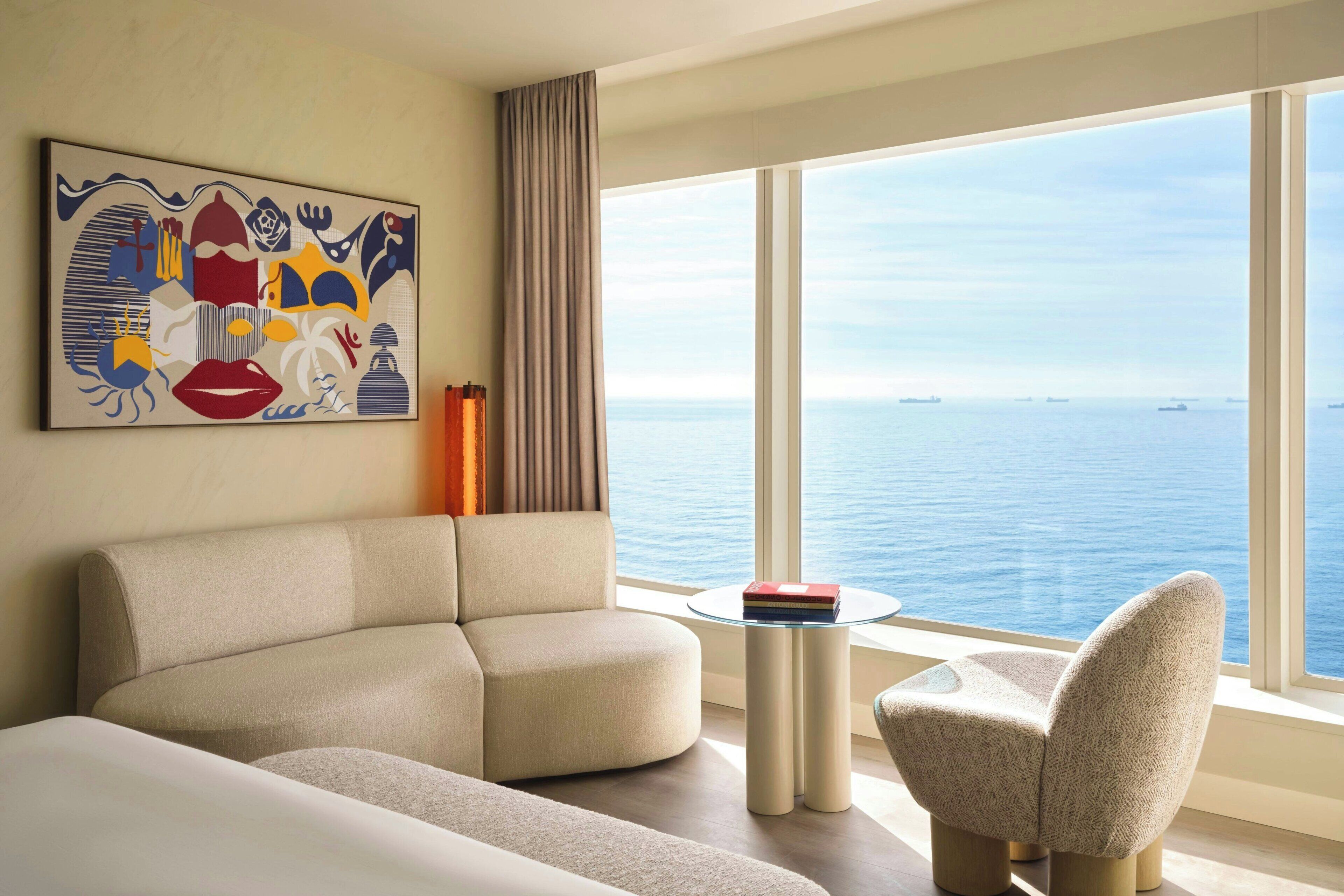 Premium bedding, down comforters, pillowtop beds, minibar