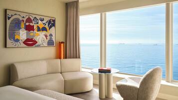Premium bedding, down comforters, pillowtop beds, minibar