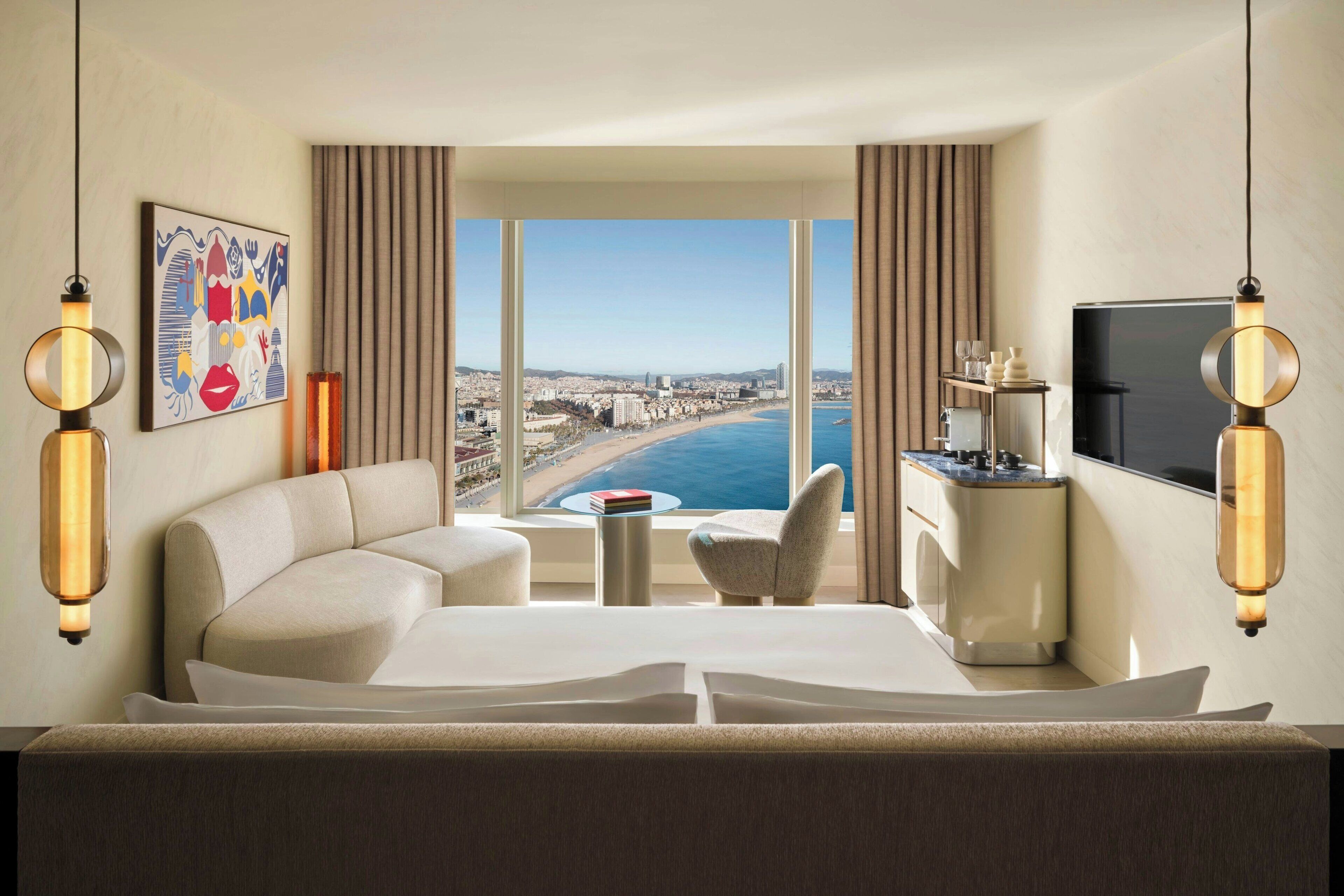 Premium bedding, down comforters, pillowtop beds, minibar