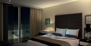 Bàn, màn/rèm cản sáng, bàn ủi/dụng cụ ủi quần áo