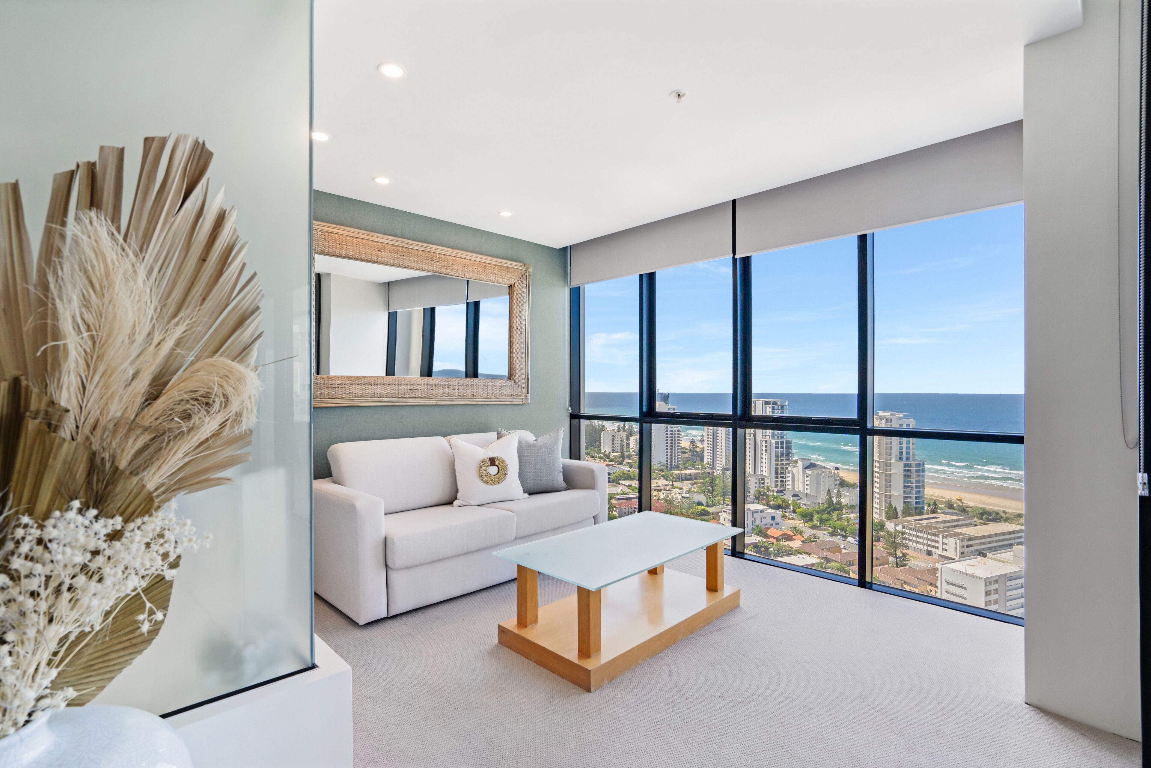 4 Bedroom Sub Penthouse - Ocean Views | Living area | 55-inch flat-screen TV with satellite channels, TV, DVD player