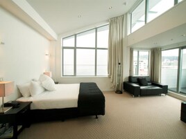 Desk, blackout curtains, iron/ironing board, free WiFi