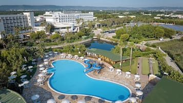 2 outdoor pools, pool umbrellas, sun loungers