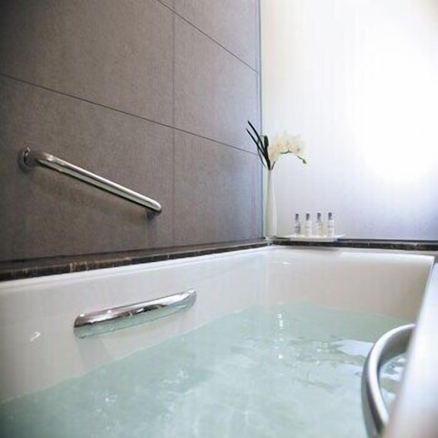 Bathroom | Separate tub and shower, hair dryer, bathrobes, slippers