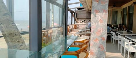 Dinner served, sea views