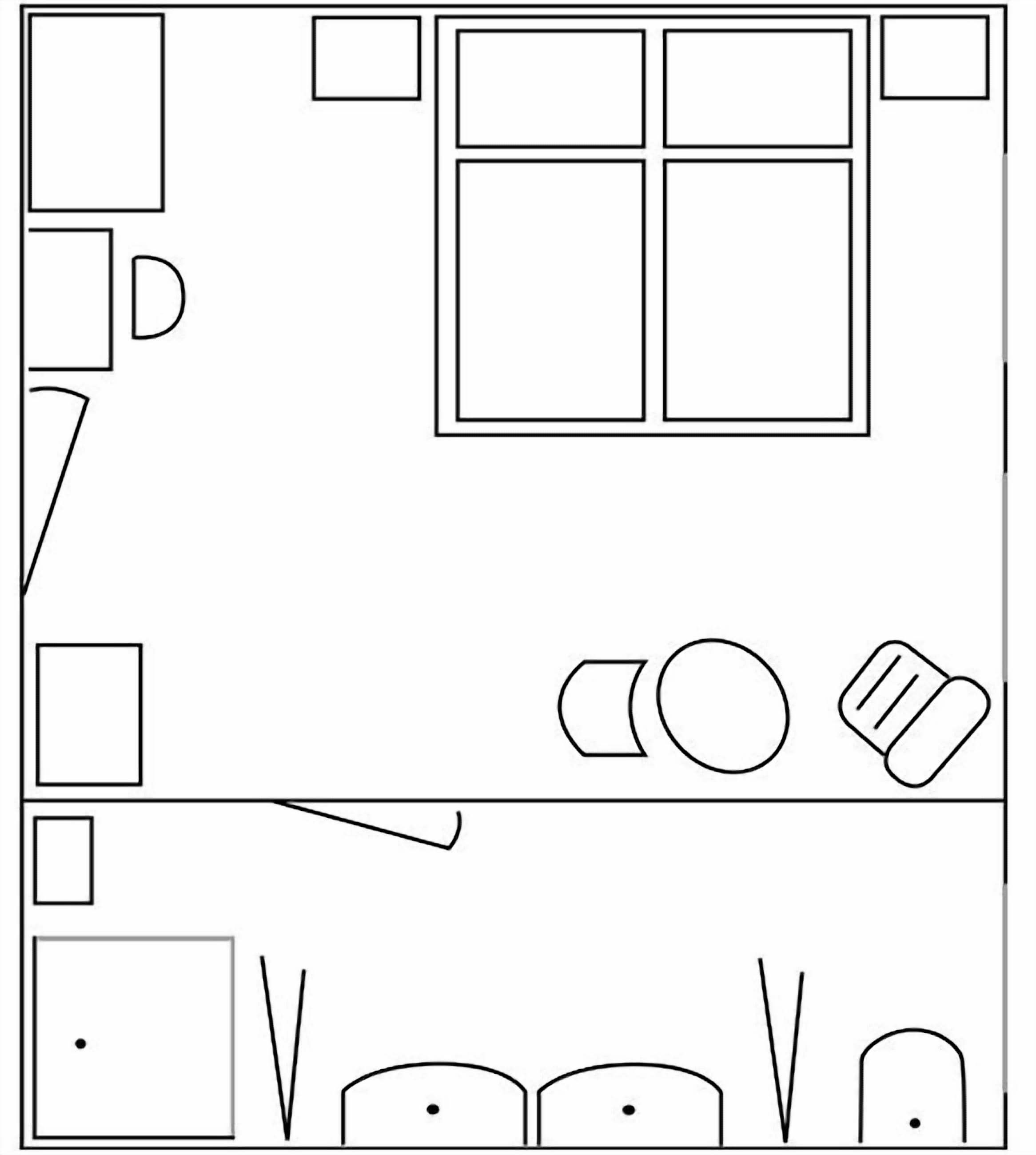 Una habitación con un ventanal grande, un escritorio, una silla y una cama.
