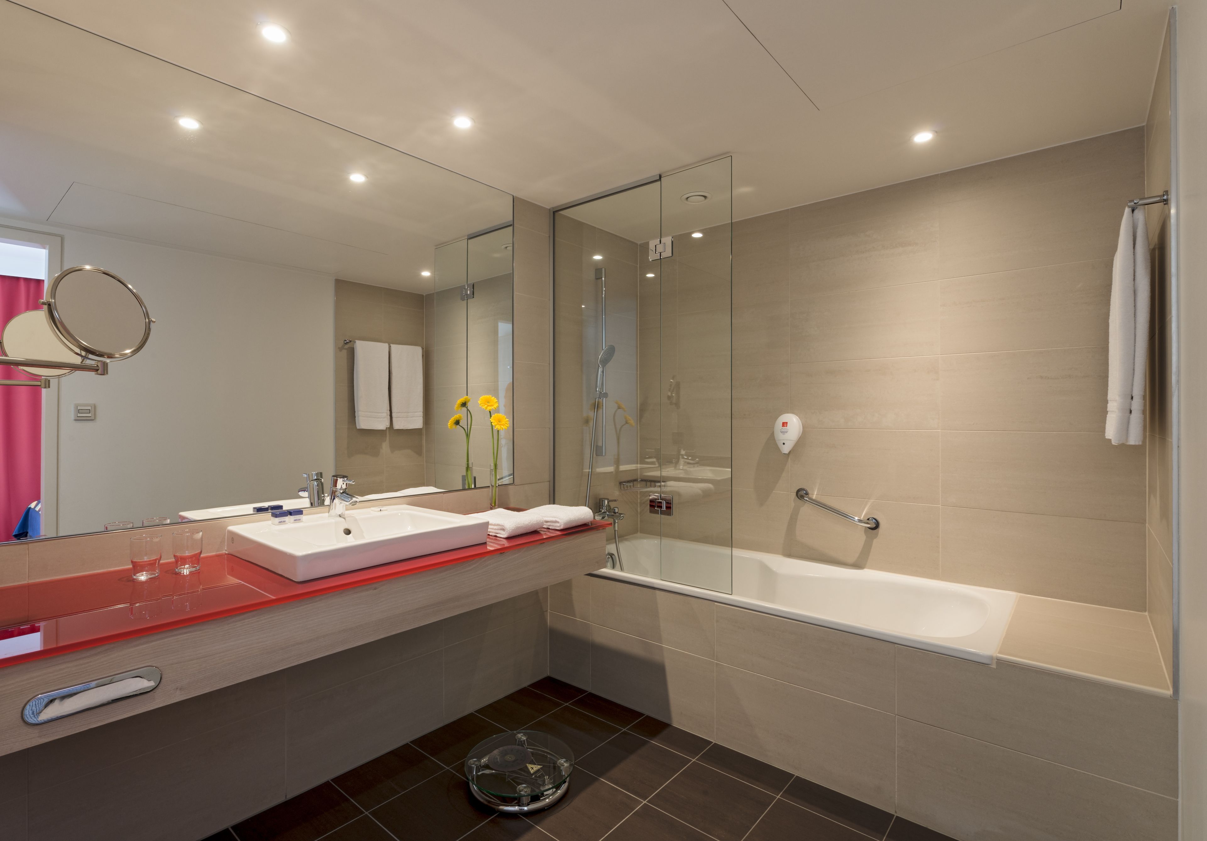 free toiletries, hair dryer, towels