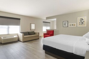 Premium bedding, down comforters, desk, laptop workspace