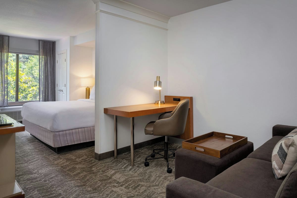 Studio, 1 King Bed with Sofa bed | Living room | 42-inch flat-screen TV with cable channels, TV, pay films