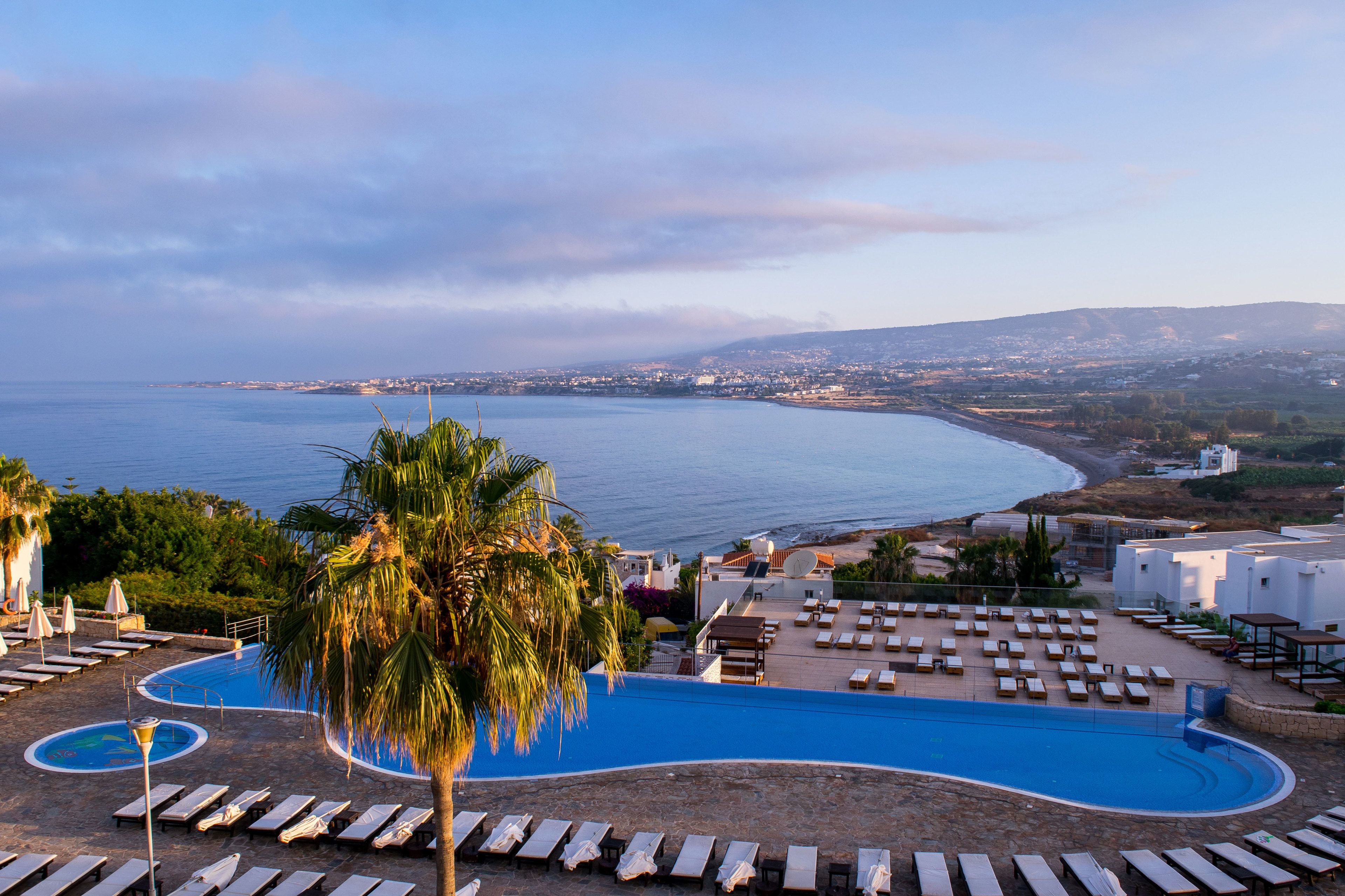 Indoor pool, seasonal outdoor pool, pool umbrellas