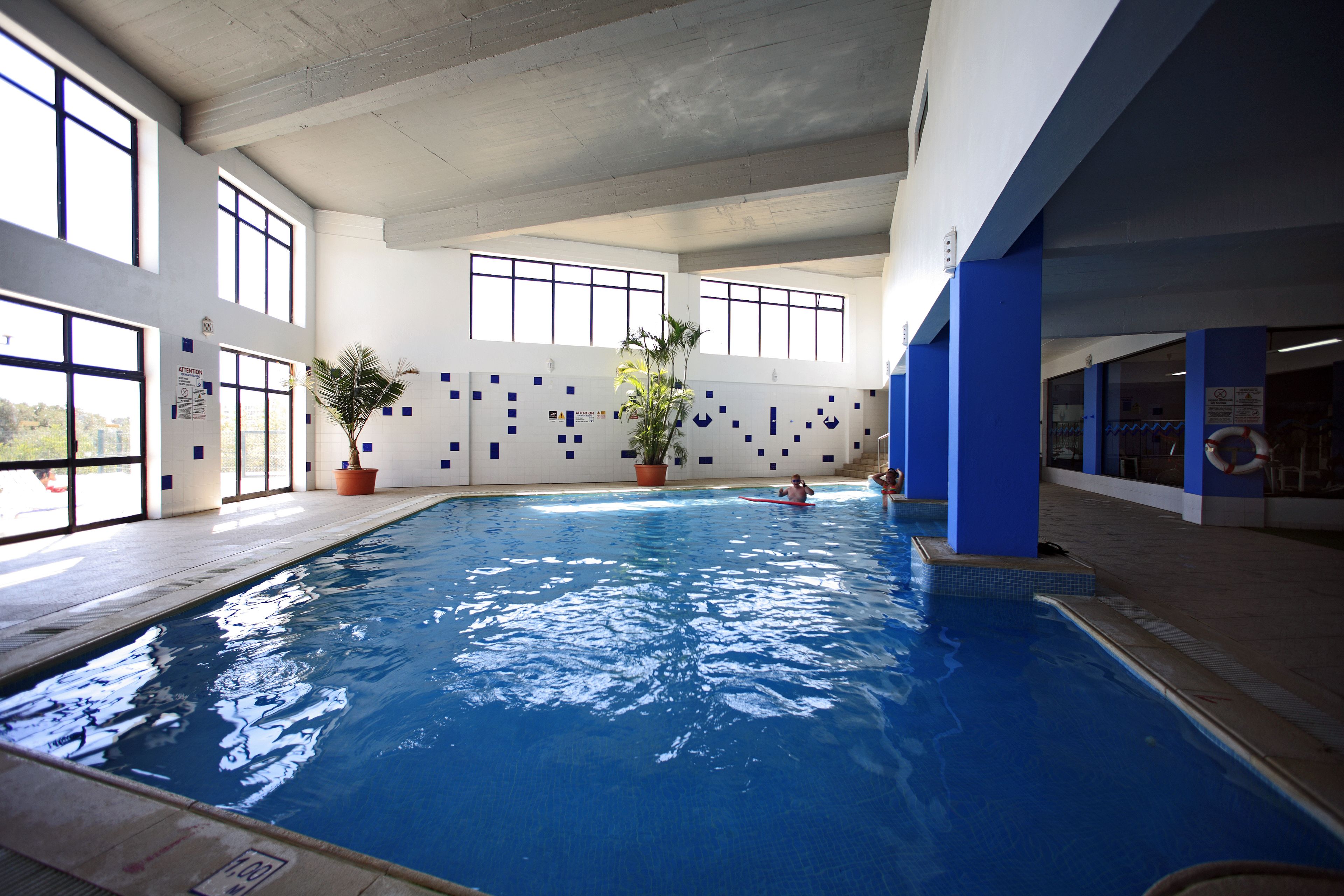 indoor pool, 2 outdoor pools, pool loungers