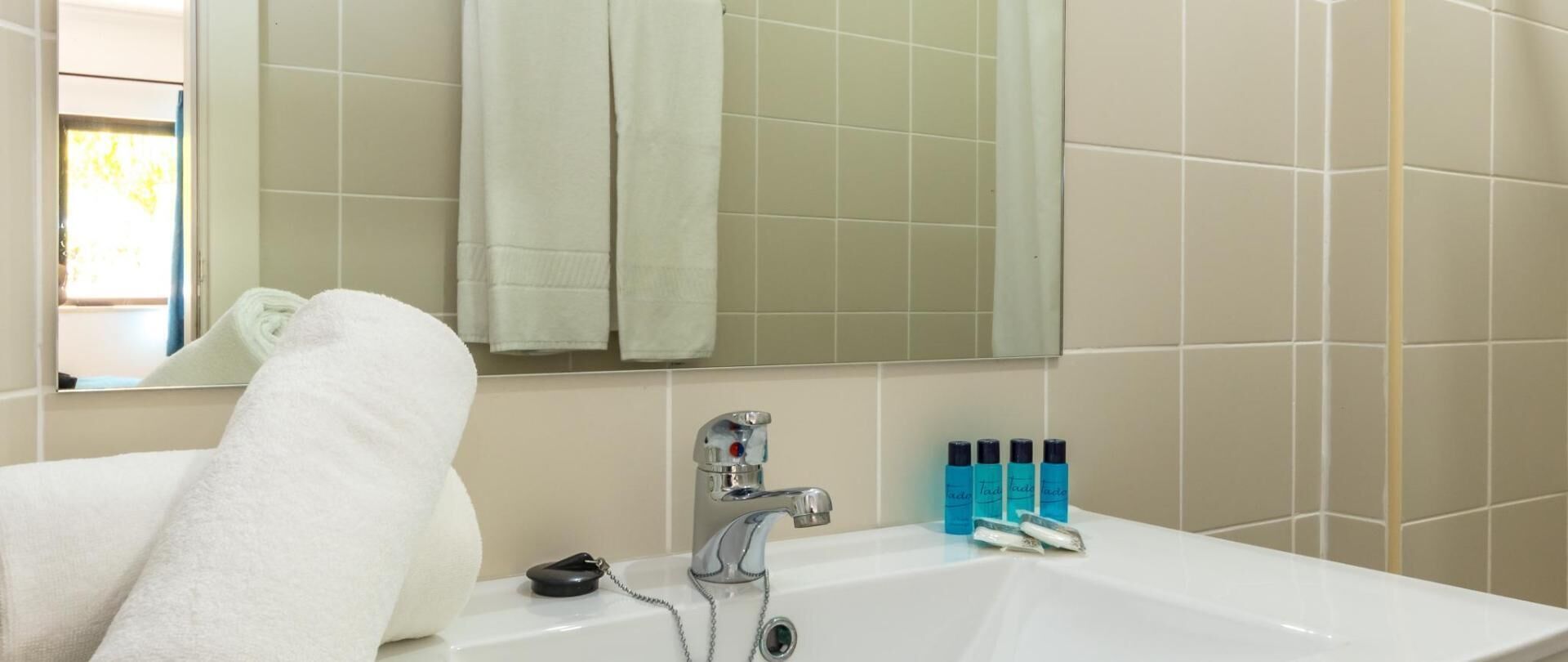 combined shower/bathtub, free toiletries, hair dryer, bidet