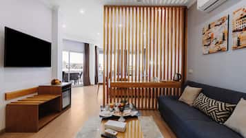 Romantische Suite, 1 Schlafzimmer, Nichtraucher, Flussblick | Wohnbereich