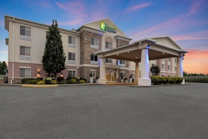 A Holiday Inn Express hotel with a covered entrance, multiple floors, and a landscaped front yard. - Holiday Inn Express Hotel & Suites West Coxsackie by IHG (West Coxsackie)