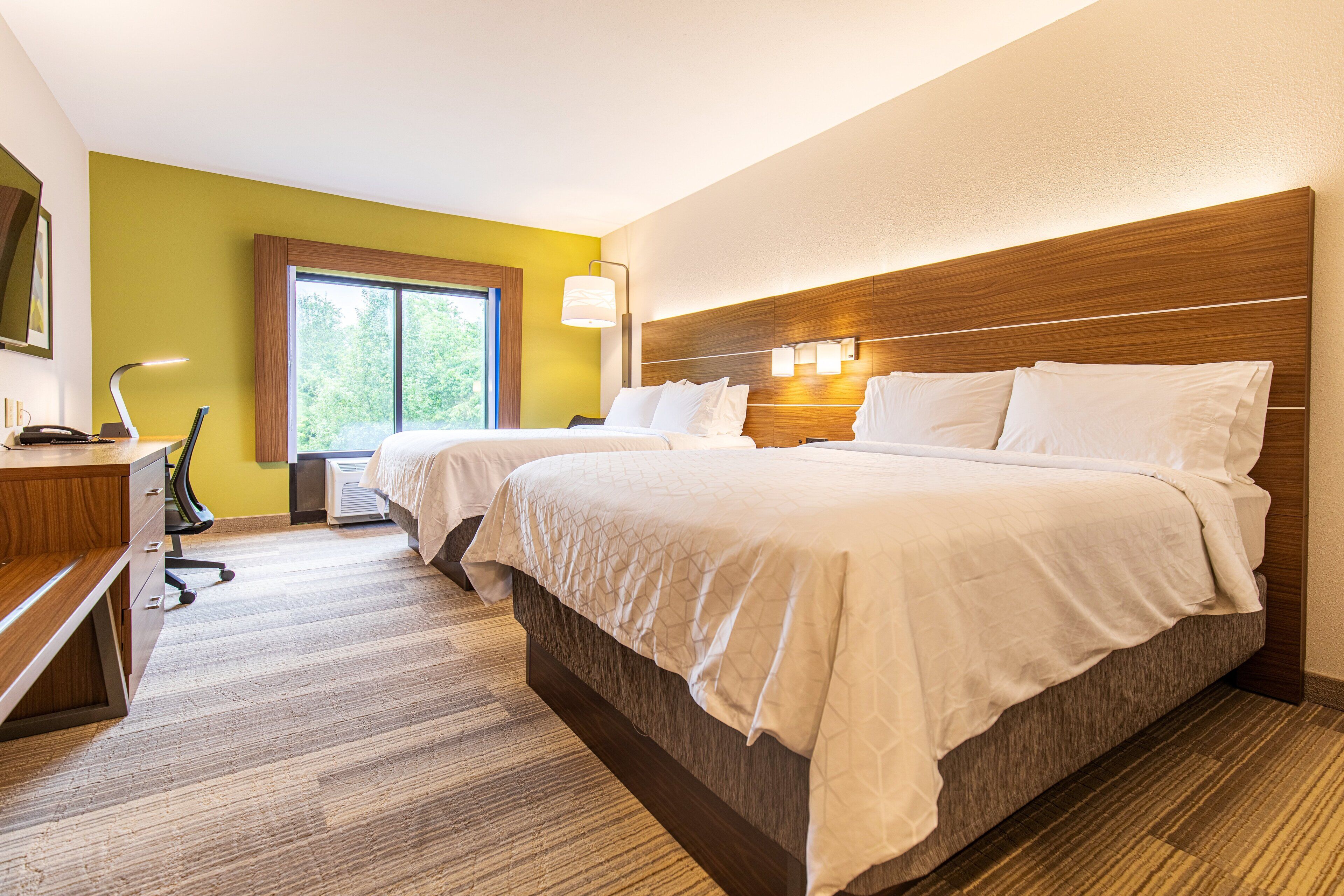 standard room, 2 queen beds | in-room safe, laptop workspace, iron/ironing board