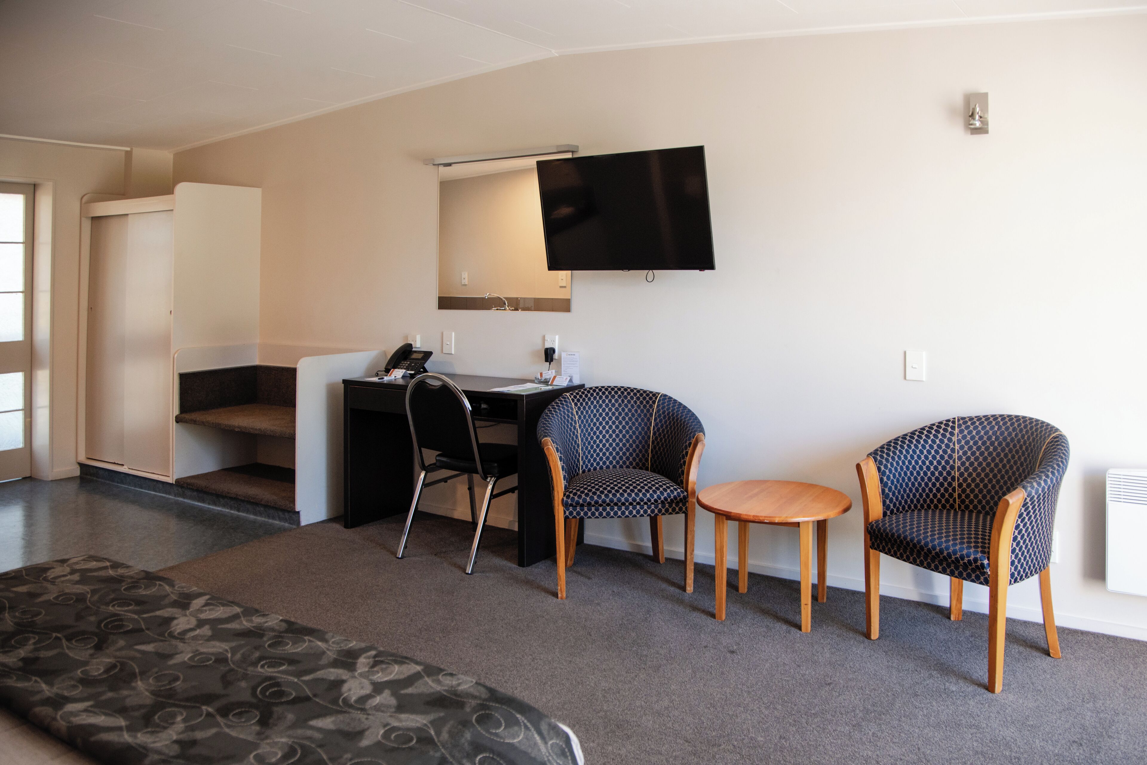 motel unit, separate building | in-room safe, desk, iron/ironing board, free wifi