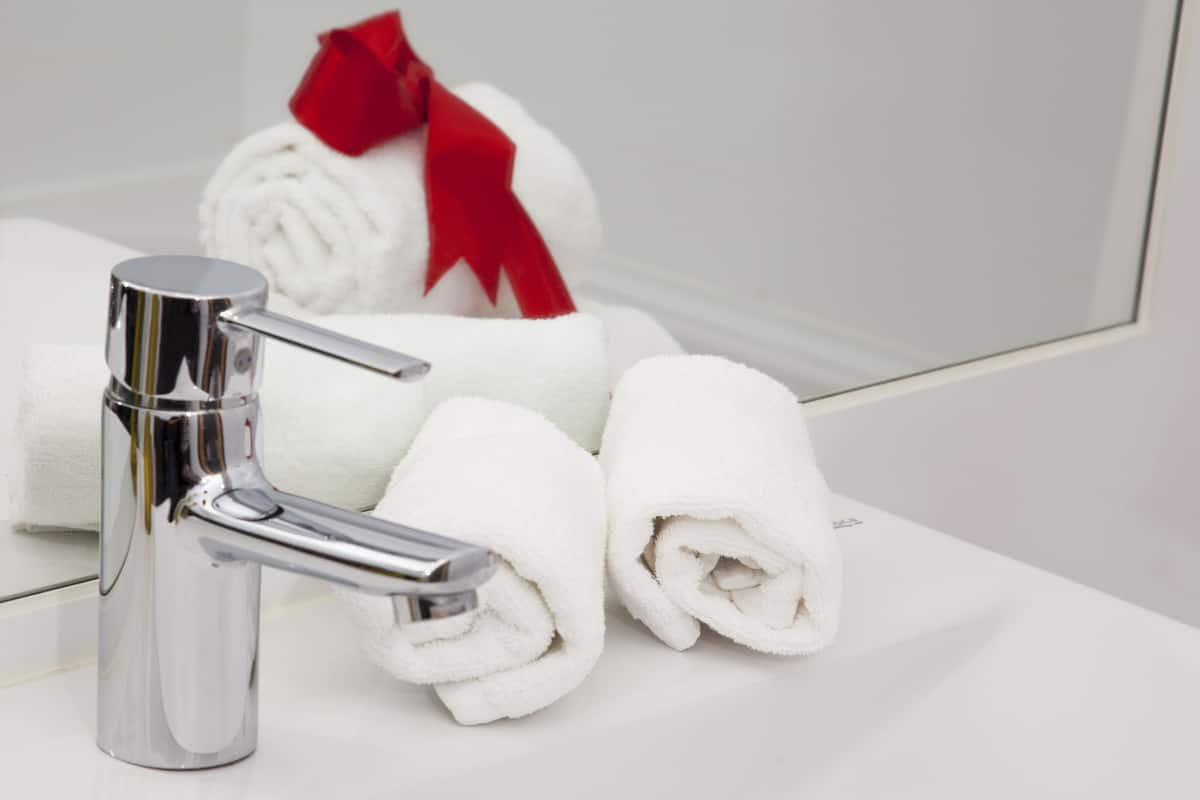 bathtub, free toiletries, hair dryer, towels