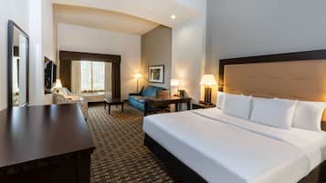 Seprai premium, bantalan ekstra lembut, dan meja kerja