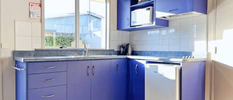 Economy Apartment, 1 Bedroom | Private kitchen | Fridge, microwave, stovetop, coffee/tea maker