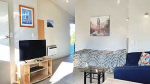 Economy Apartment, 1 Bedroom | Living area | 42-inch flat-screen TV with satellite channels, TV, Netflix