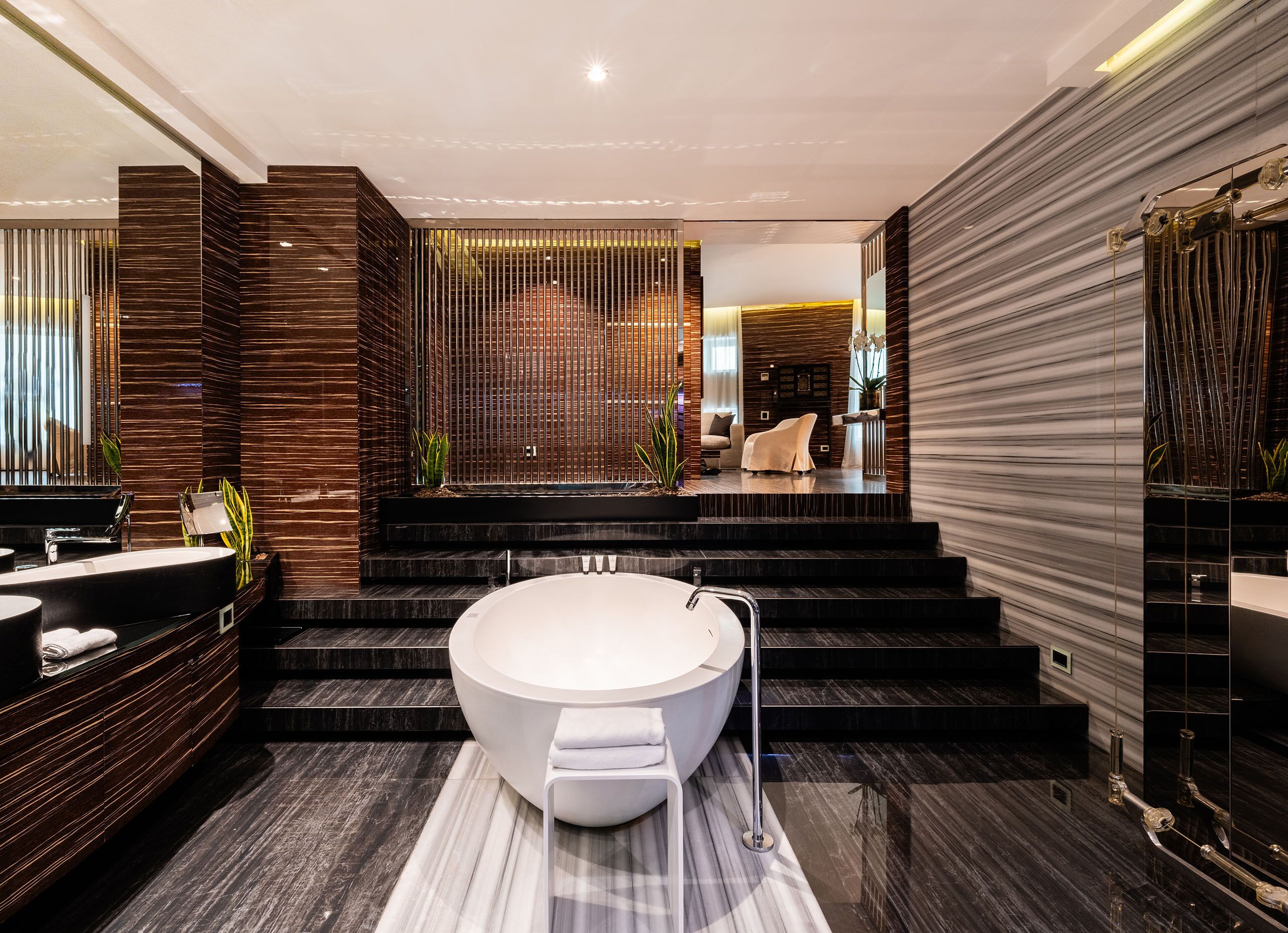 double room | bathroom | designer toiletries, hair dryer, bathrobes, slippers