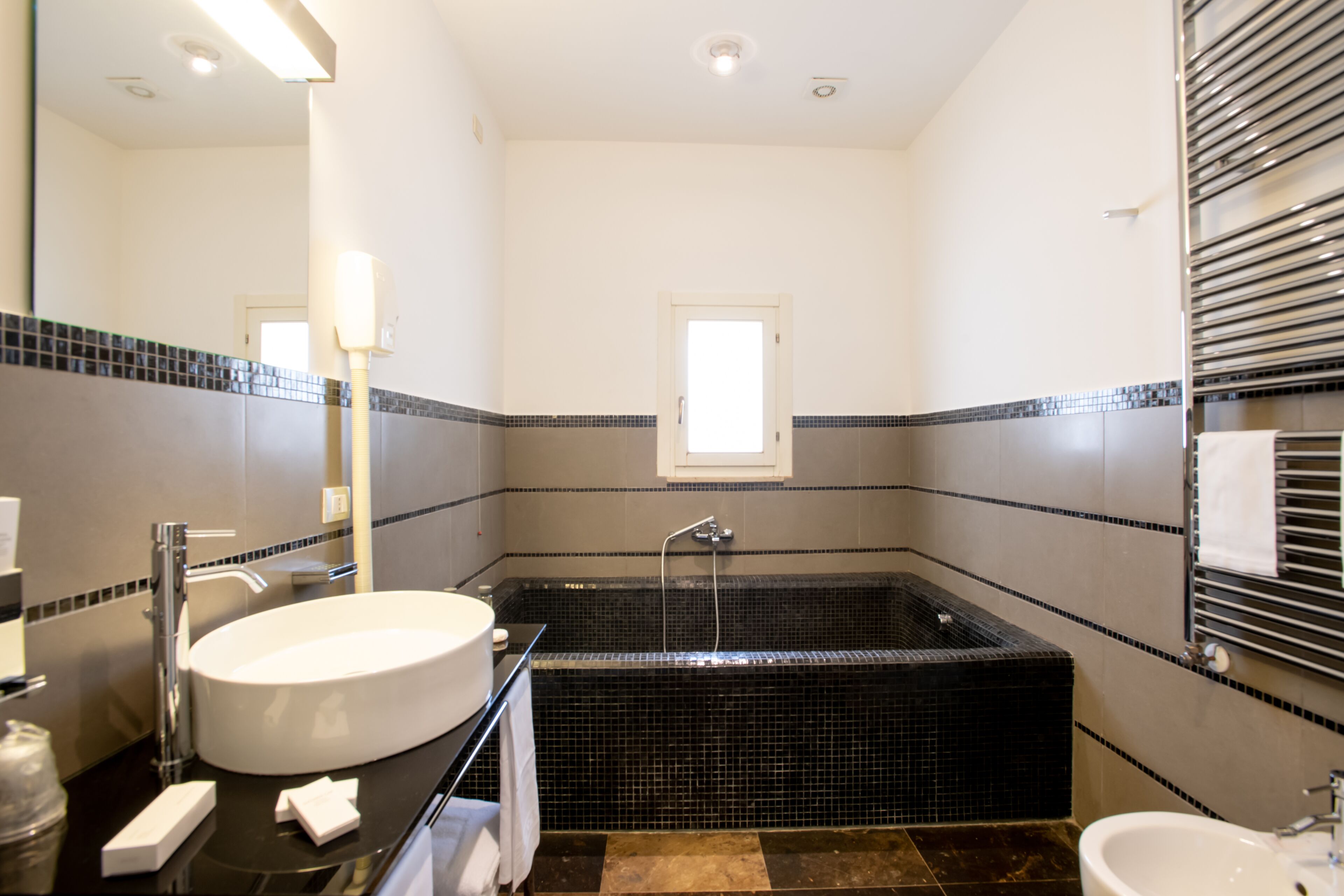 family quadruple room | bathroom | shower, designer toiletries, hair dryer, slippers