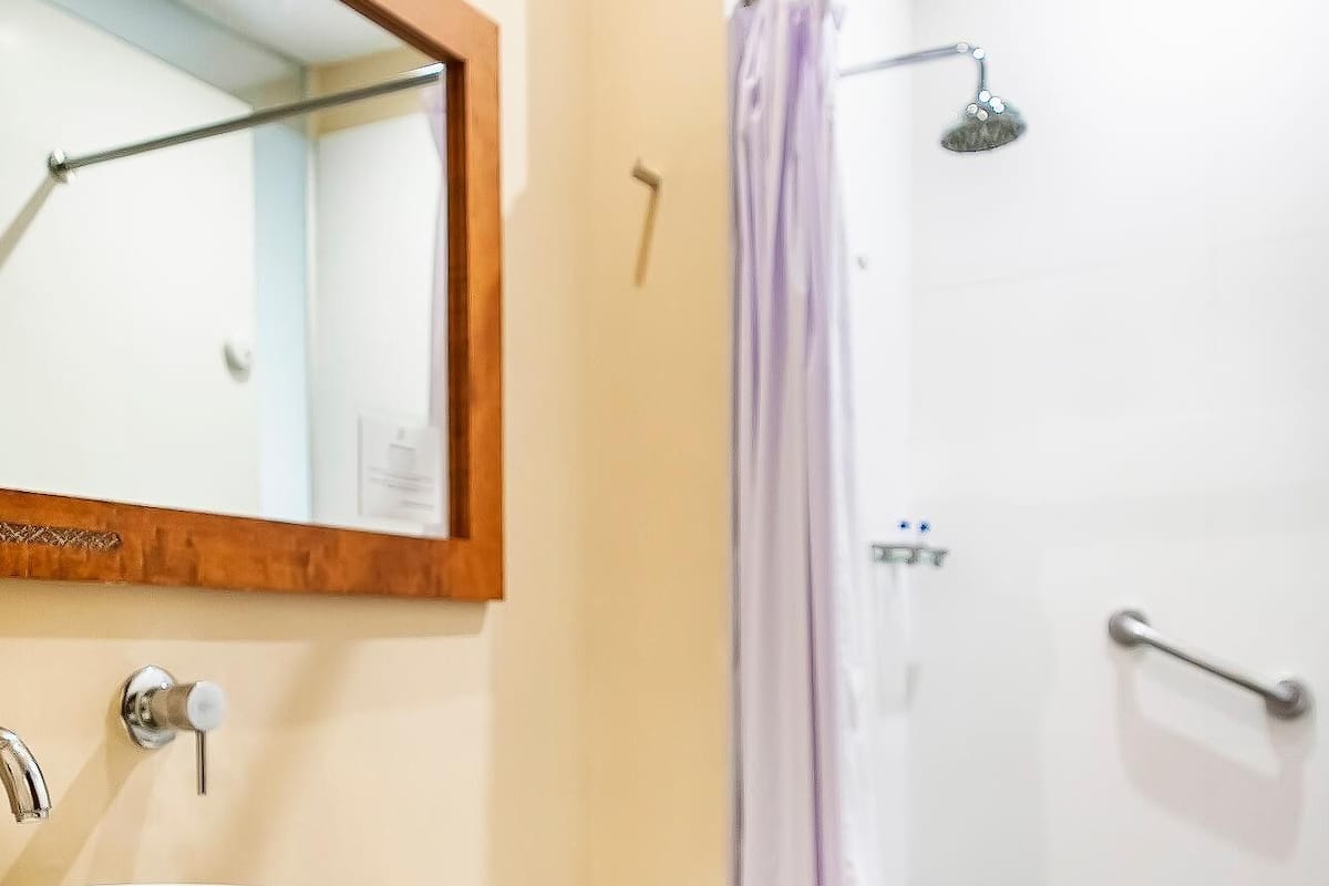 Bathroom | Shower, rainfall showerhead, free toiletries, towels
