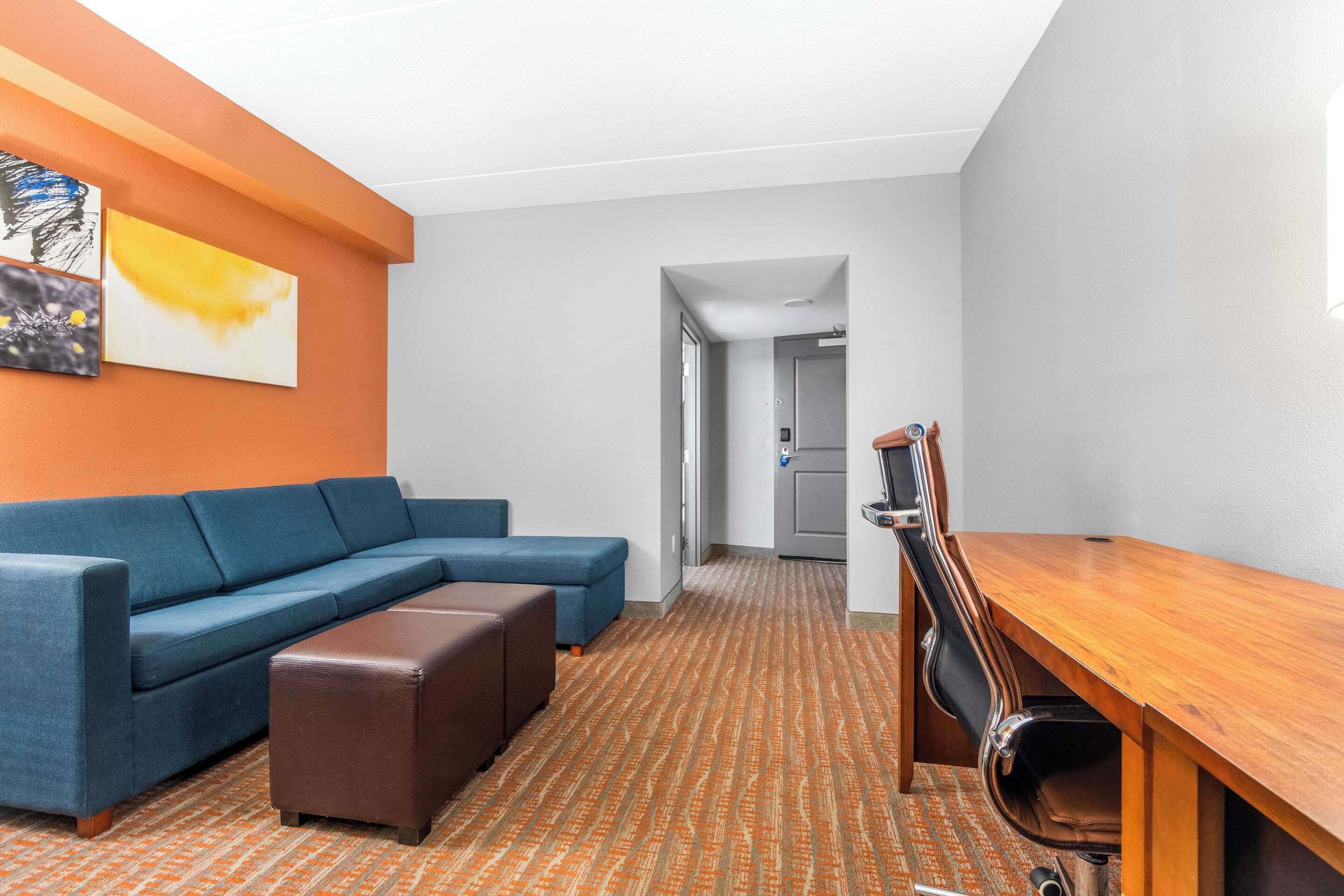 suite, 1 king bed with sofa bed, non smoking | in-room safe, desk, laptop workspace, iron/ironing board