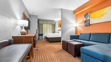 In-room safe, desk, laptop workspace, iron/ironing board