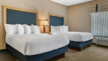 Premium bedding, desk, blackout curtains, iron/ironing board