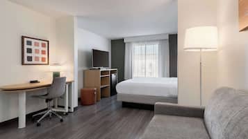 Premium bedding, down comforters, Select Comfort beds, desk