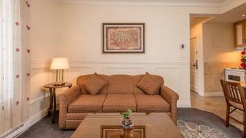 Deluxe Suite, 1 King Bed with Sofa bed | Living area | 55-inch Smart TV with digital channels, TV, streaming services