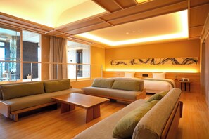 Ocean View Royal Suite Twin Room Kagamiike (With Open Air Bath & Sauna) 100m2 | Zimmersafe, Schreibtisch, kostenlose Babybetten, kostenloses WLAN