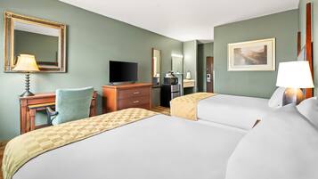 Deluxe Room, 2 Queen Beds, Non Smoking | Desk, blackout drapes, iron/ironing board, rollaway beds