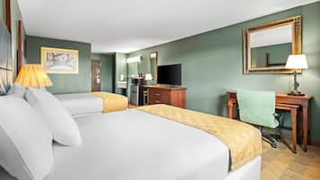 Deluxe Room, 2 Queen Beds, Non Smoking | Desk, blackout curtains, iron/ironing board, rollaway beds