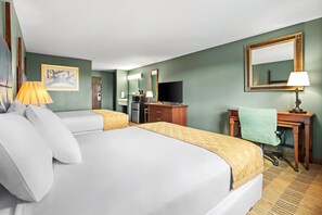 Deluxe Room, 2 Queen Beds, Non Smoking | Desk, blackout drapes, iron/ironing board, rollaway beds