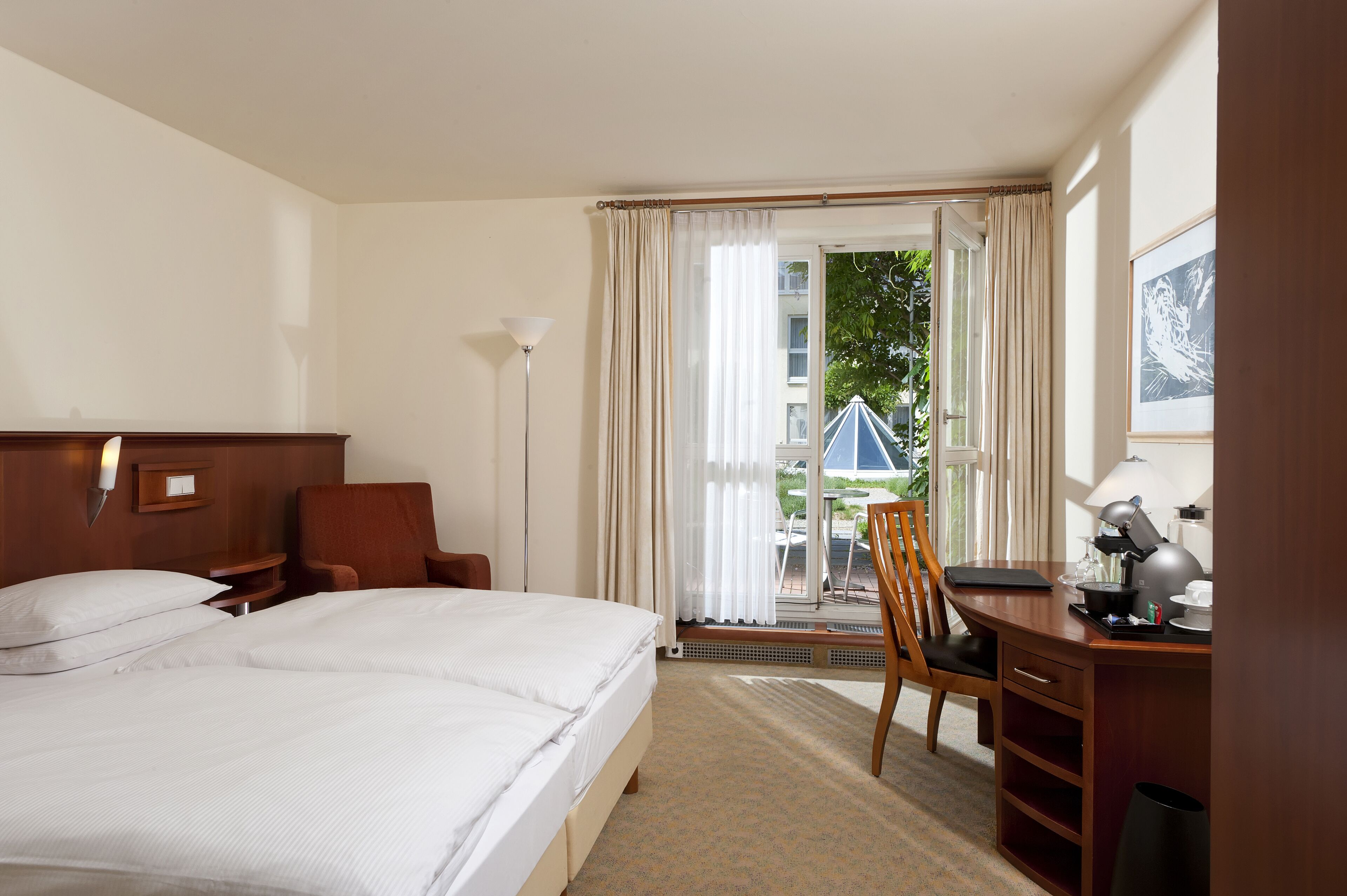 Appartement Familial, 2 chambres, vue jardin | Vue de la chambre