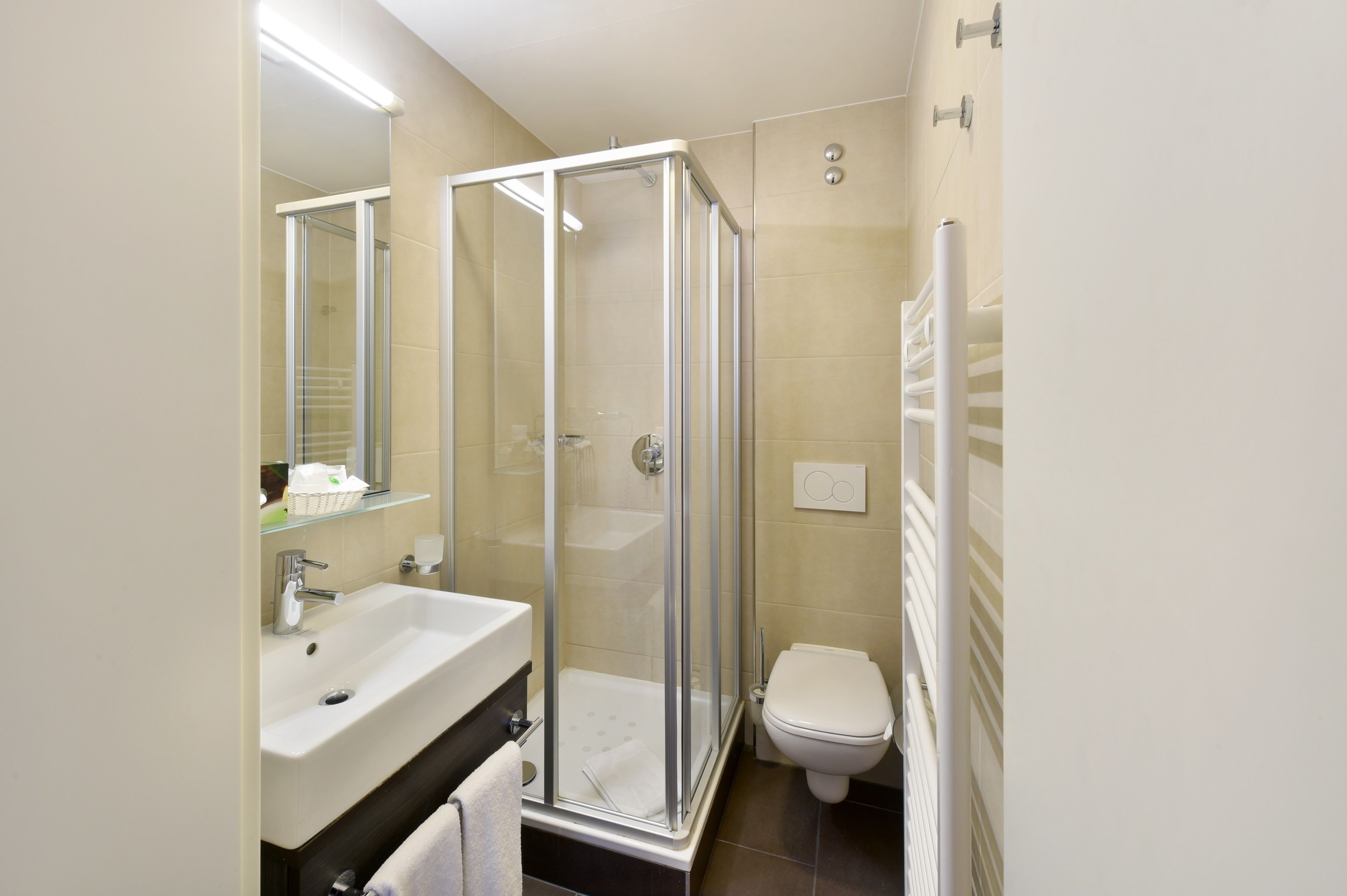 free toiletries, hair dryer, towels