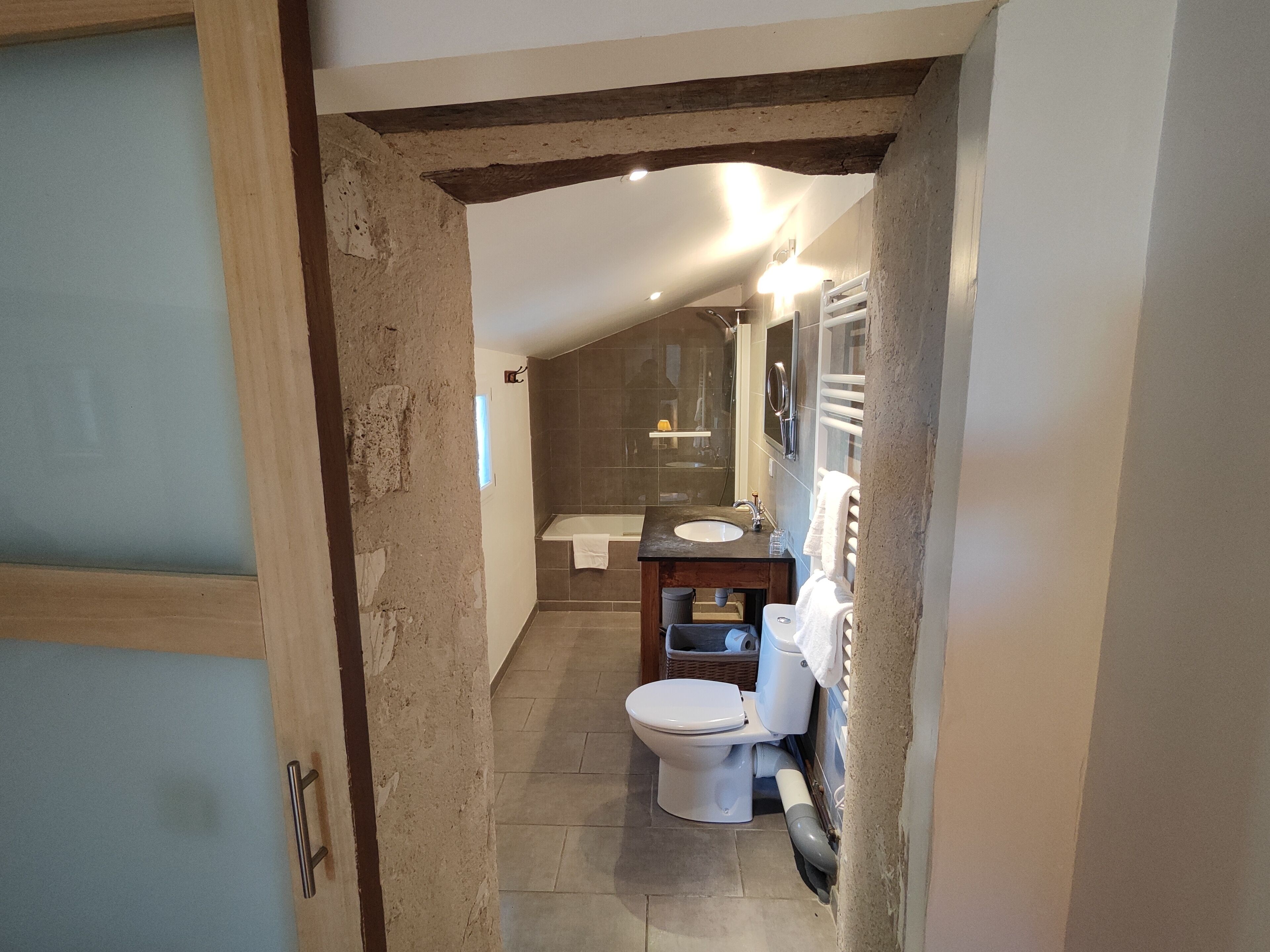 business room | bathroom | shower, free toiletries, hair dryer, towels