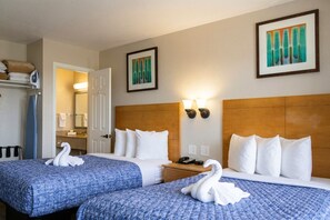 Standard Room, 2 Double Beds, Refrigerator & Microwave | 1 bedroom, desk, laptop workspace, blackout drapes