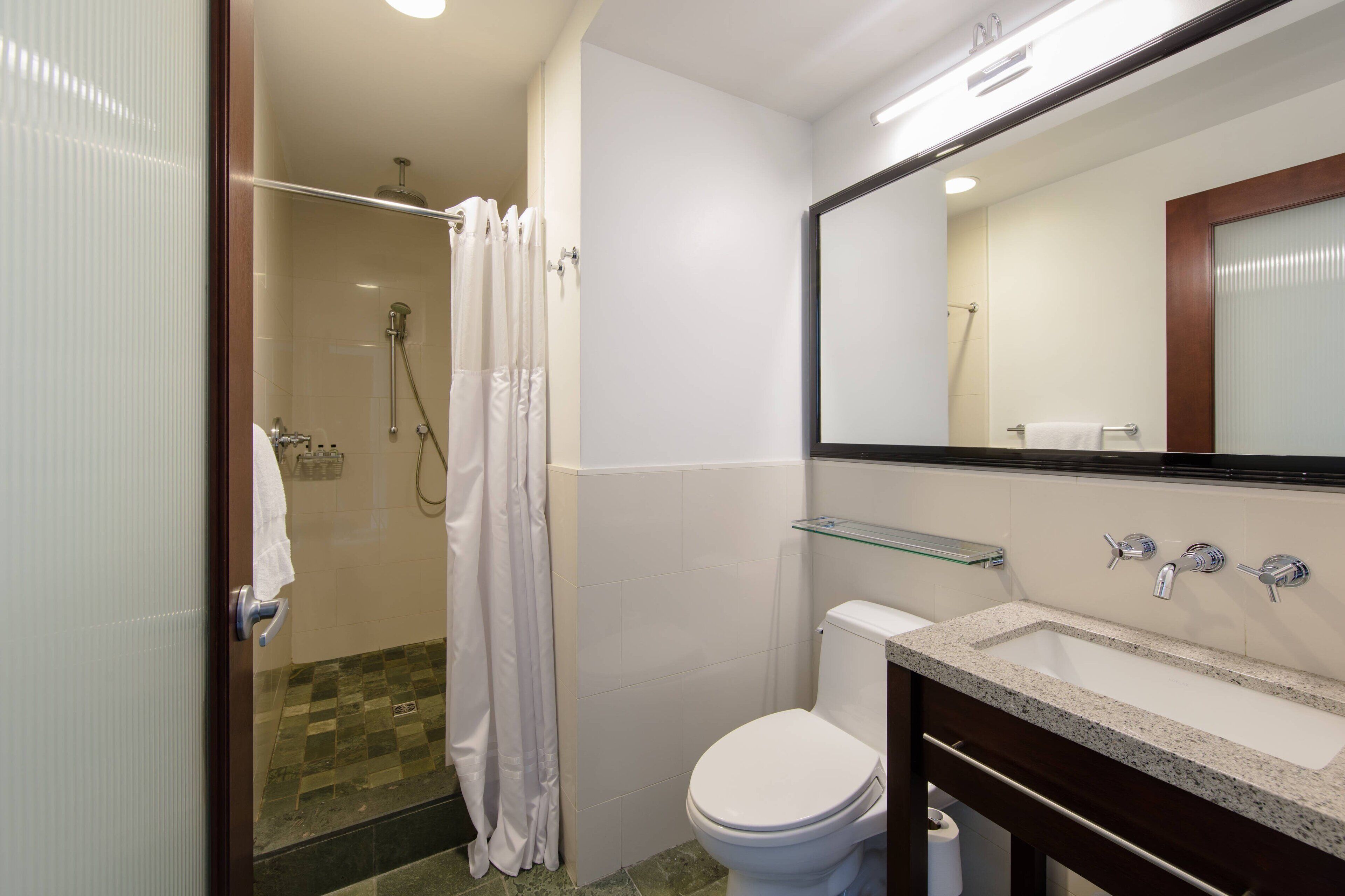 deluxe room, 1 king bed with sofa bed, non smoking (no view) | bathroom | shower, free toiletries, hair dryer, towels