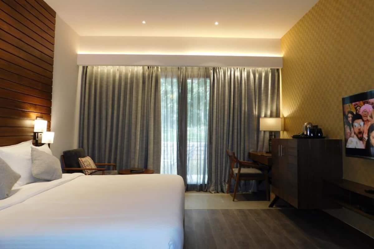 Chambre Prestige double ou avec lits jumeaux, vue sur le parc, en coin | 1 chambre, literie de qualité, lit avec matelas en mousse à mémoire